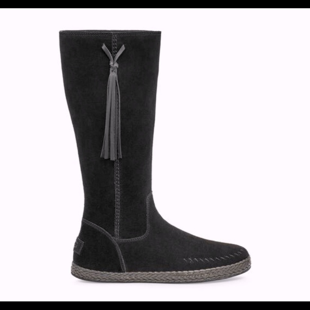 UGG Keleen Black Suede Tall Boots Size 8.5 Women’s